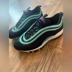 Sz 7 Y GS Nike Air Max 97 SE XXXV Black/Sport Turquoise Shoes DN3275-001